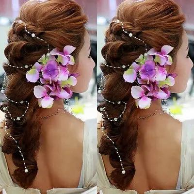 Свадебная повязка на голову для невесты с жемчугом и бисером Украшение волос