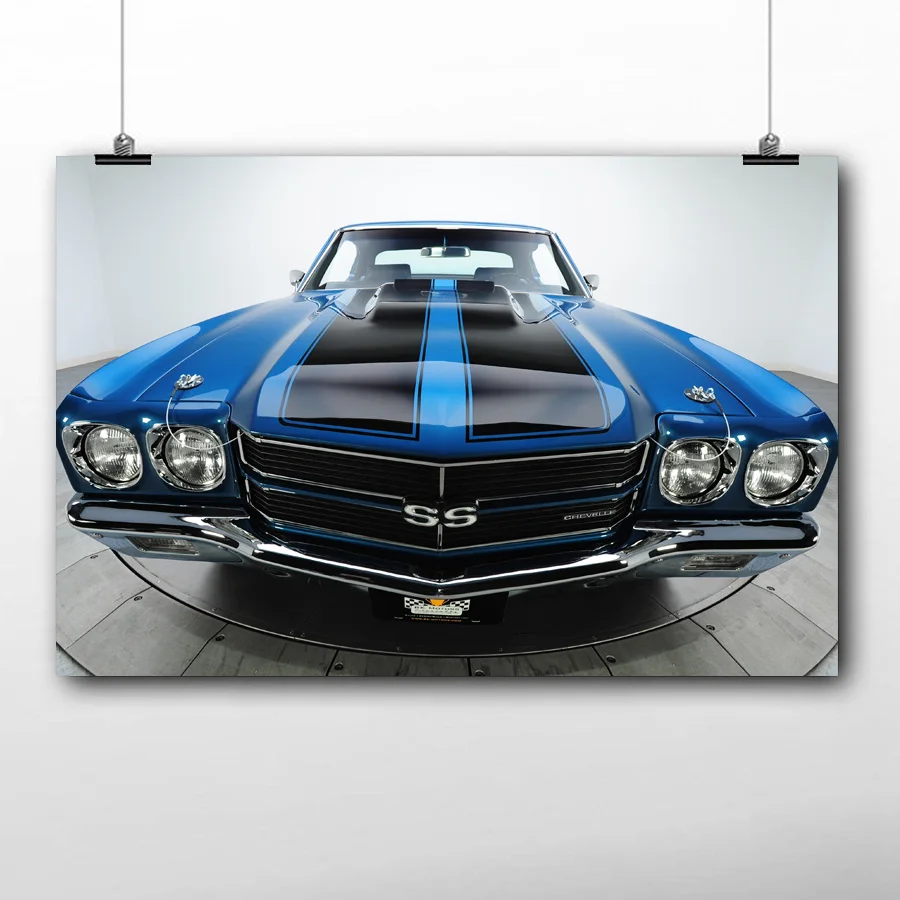 Настенная Картина на холсте 1970 Chevelle SS ВИНТАЖНЫЙ ПЛАКАТ мышечной машины тканевая
