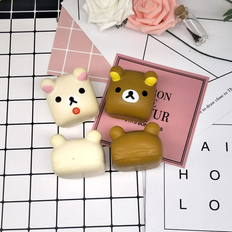 Kuutti Squishy Kawaii Rilakkuma Tofu новый черный шоколадный милый антистресс японский медведь