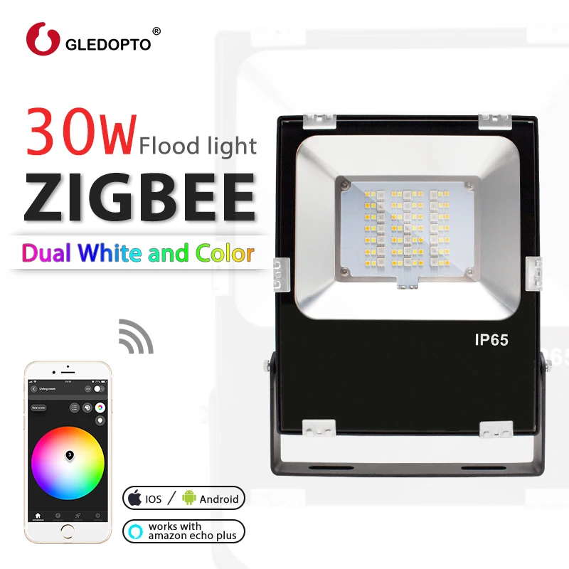 ZIGBEE Smart LED 30 Вт Светодиодный прожектор светильник 60 RGB + CCT открытый IP65