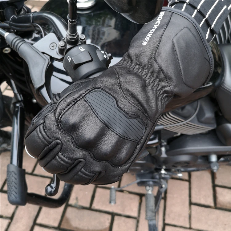 Rock Biker Новые Кожаные Мотоциклетные Перчатки из козьей кожи в стиле ретро зимние теплые водонепроницаемые перчатки для мотокросса Guantes Moto M-XXL