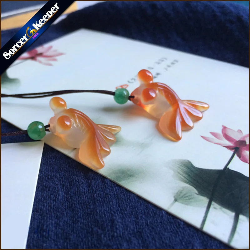 

Real Hand-carved Fish Natural Red Agate Stone Lucky Amulet Pendant Beads Necklace For Women Men Fashion Charm Jewelry YY10