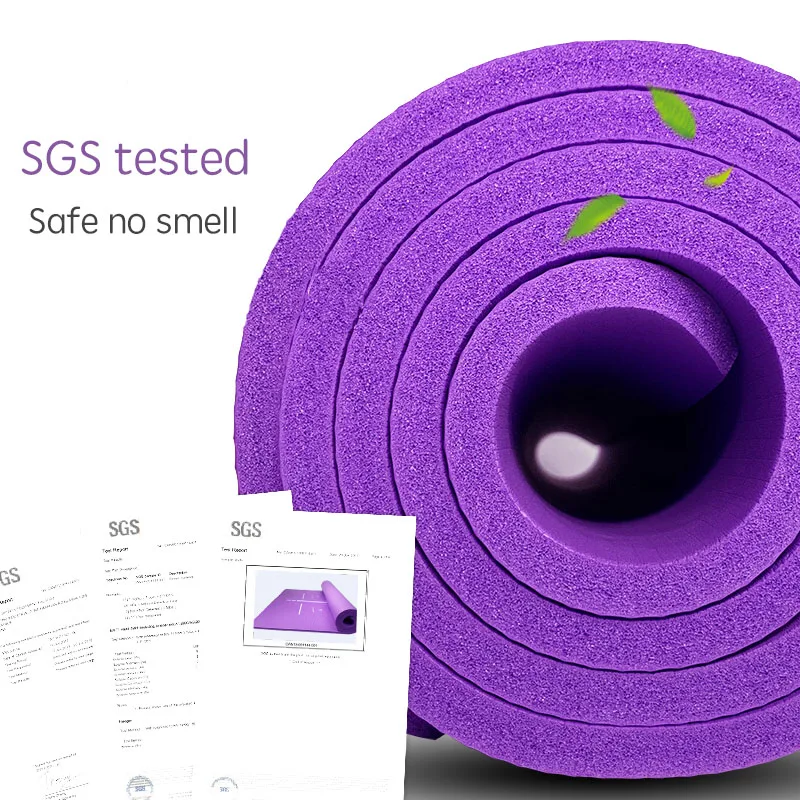 

Lotus Body Position Line Yoga Mat 1830x800x100mm Super Big & Thick NBR Sports Pad For Pilates Gym Exercise With Strap