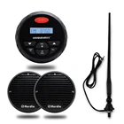 Морской Bluetooth стерео Лодка Радио FM AM MP3 плеер аудио звуковая система + 3-дюймовый морской водонепроницаемый динамик для мотоцикла + антенна