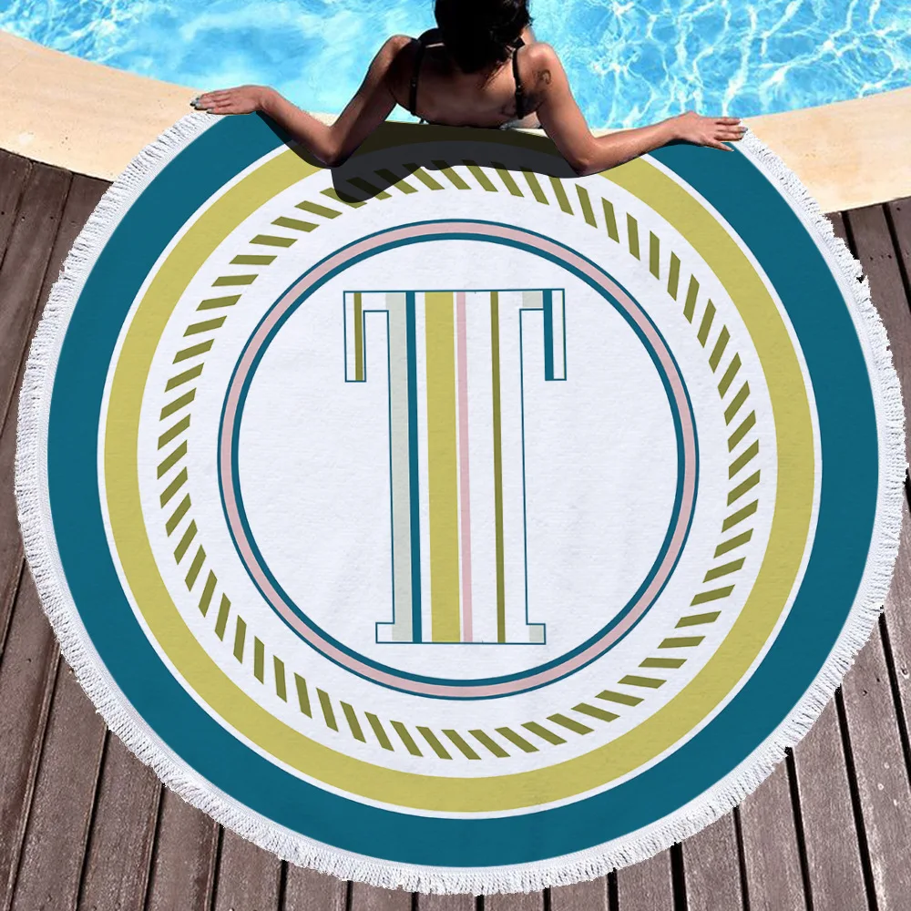 

Печатное женское банное полотенце для пляжа, толстое круглое быстросжатие из ткани с 3d принтом, новый стиль-10