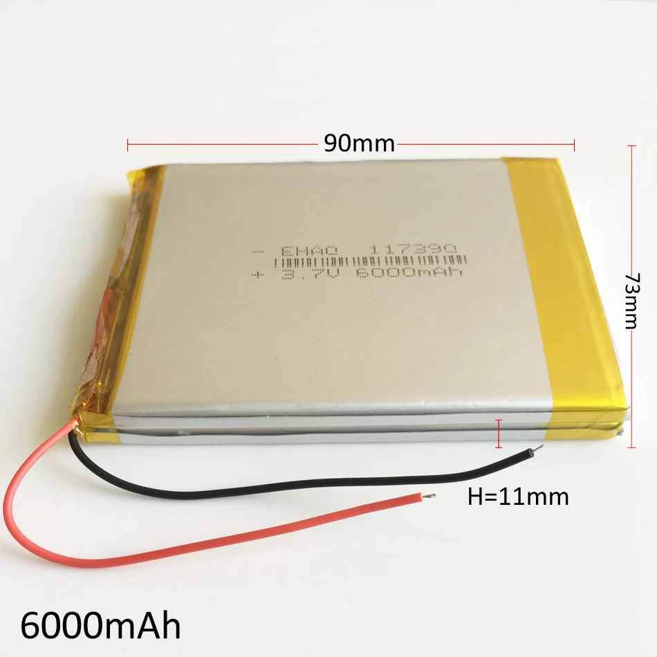 

3.7V 6000mAh Lithium Polymer combine LiPo Rechargeable Battery For PAD GPS PSP DVD Power bank 7" 9" Tablet PC Naptop 117390