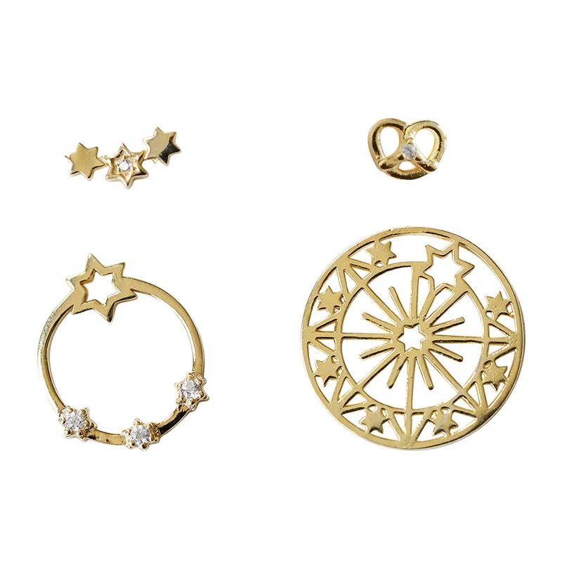 Женские серьги гвоздики из серебра 925 пробы 4 шт./компл.|Серьги-гвоздики| |