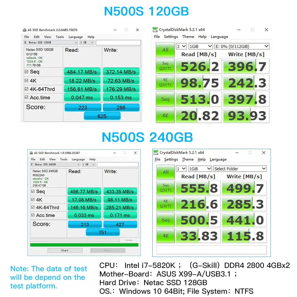 Netac SSD жесткий диск 240 ГБ 720 960 SATA3 Внутренний твердотельный Накопитель 120 480 60 1 ТБ