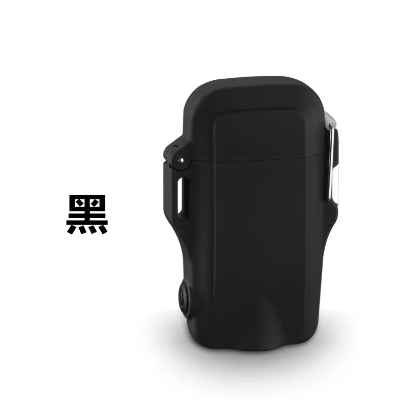 black Открытый Камуфляж Водонепроницаемый USB прикуриватель Электрический Ветрозащитный Двойной импульсно-дуговая зажигалка электрическая плазменная Зажигалка 2019New - Цвет: black