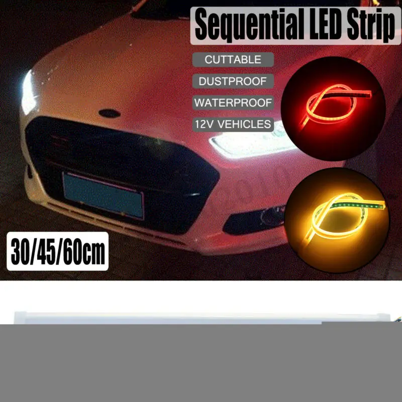 Светодиодный Янтарный фонарь 2x DRL для автомобиля последовательный светильник