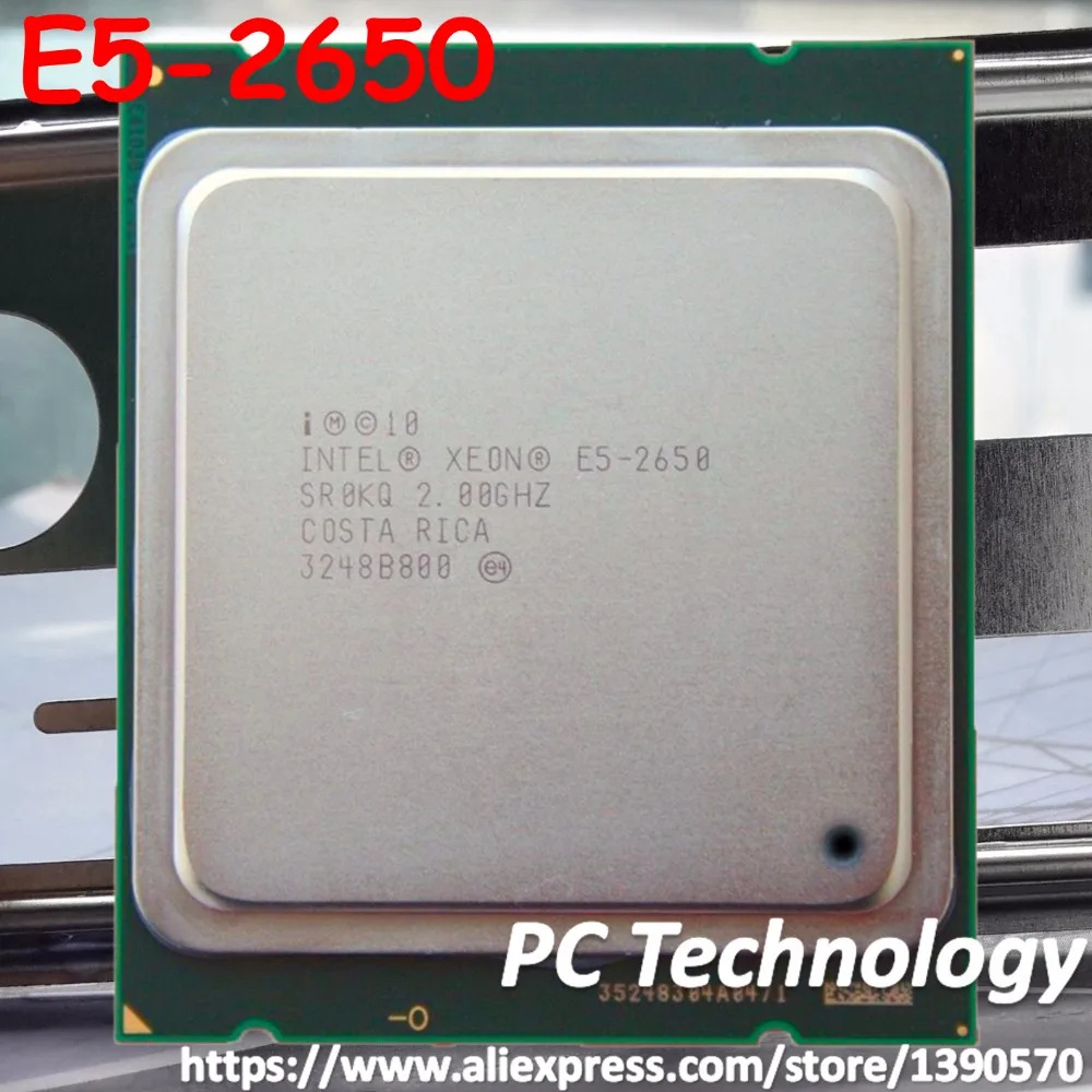 E5 2650 оригинальный процессор Intel Xeon CPU SR0KQ C2 2 0 ГГц 95 Вт 20 МБ 8 ядерный LGA2011 Бесплатная