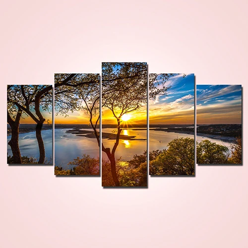 5 Шт./компл. Unframed Закат Wall Art Pictures для Гостиной Украшения Дома|art pictures|picture for living