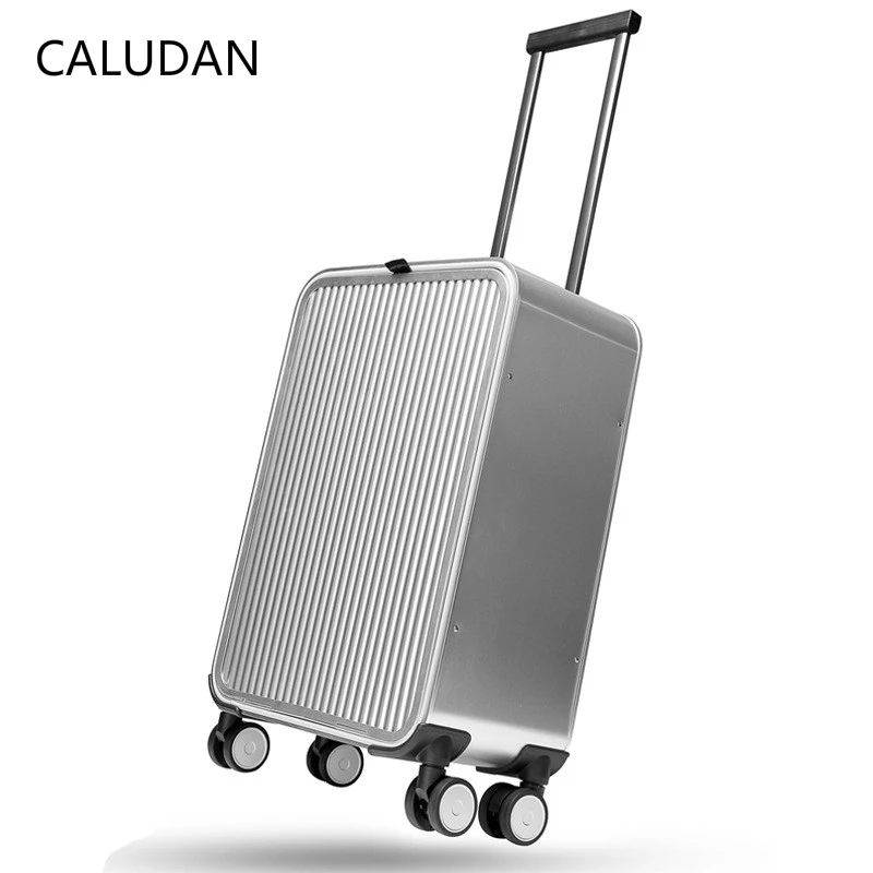 100% полностью алюминиевый багажная сумка для путешествий матовые чемоданы на