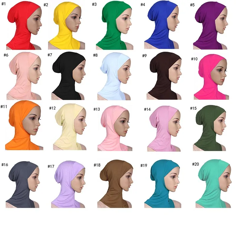 Исламская тюрбан голову носить шляпу Хид хиджаб мода полное покрытие Внутренняя