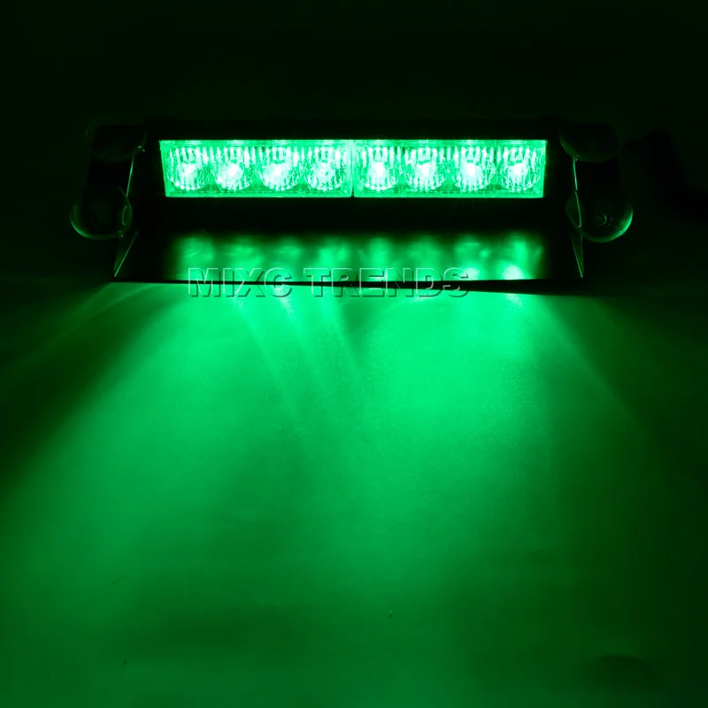 Green 1 шт. 8 светодиодный автомобильный приборной панели лобовое стекло авариПредупреждение вспышка полицейский стробоскоп светильник с 12 В сигаретный светильник er и присосками - Испускаемый цвет: Green