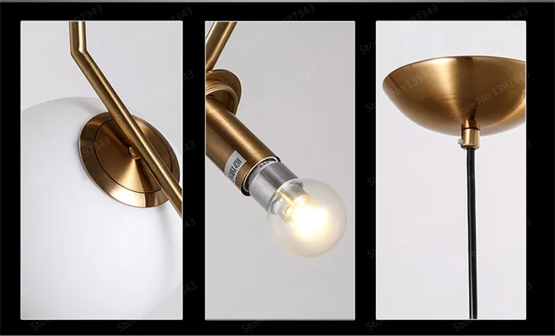 Современные скандинавские золотые подвесные лампы Европейский дизайнер