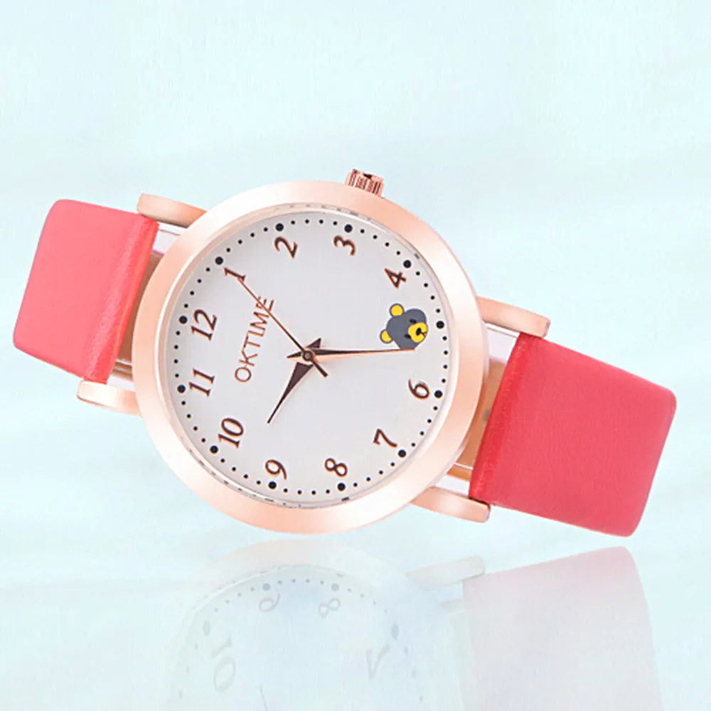 Женские модные часы кожаные Аналоговые кварцевые наручные Vogue для мужчин женщин