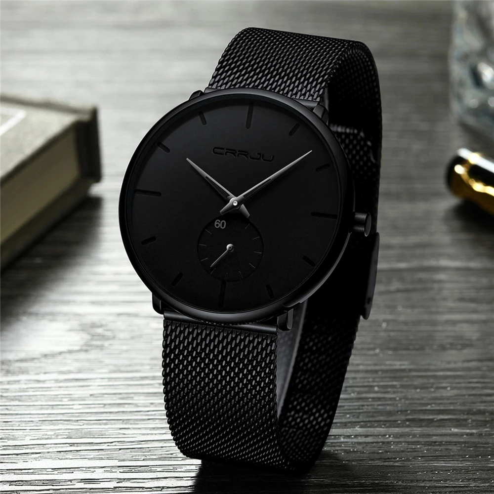 

CRRJU Watch Men Waterproof Quartz Watches for Men Casual Business Stainless Steel Wristwatch Relogio Masculino Man Clock 2150