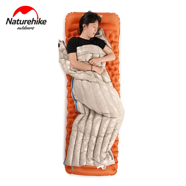 NatureHike уличный спальный мешок для кемпинга, Сверхлегкий конверт, 95% гусиный пух, зимний спальный мешок для Путешествий, Походов, портативный прошитый - Цвет: Khaki