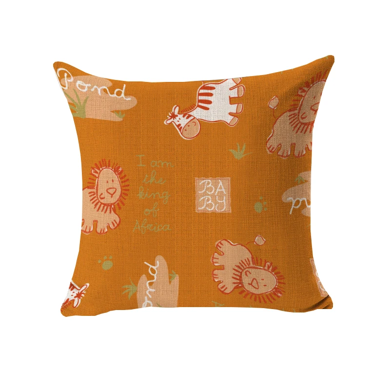 Мультфильм декоративные накидки на подушки плотная ткань хлопок/лен Housse De Coussin