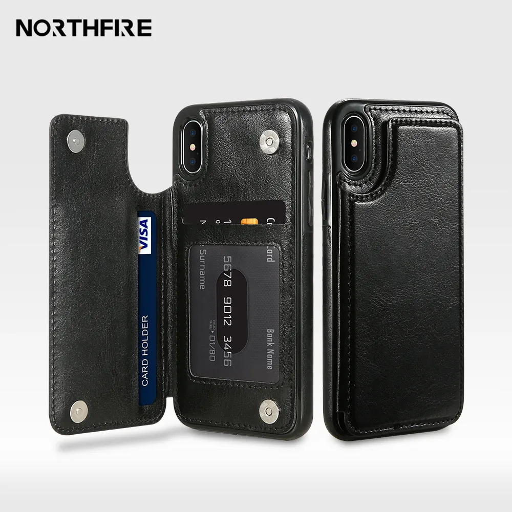 Кожаный чехол для телефона NORTHFIRE в стиле ретро iPhone XR/XS Max держатель карт XR 8/7/XS/X/XSMax