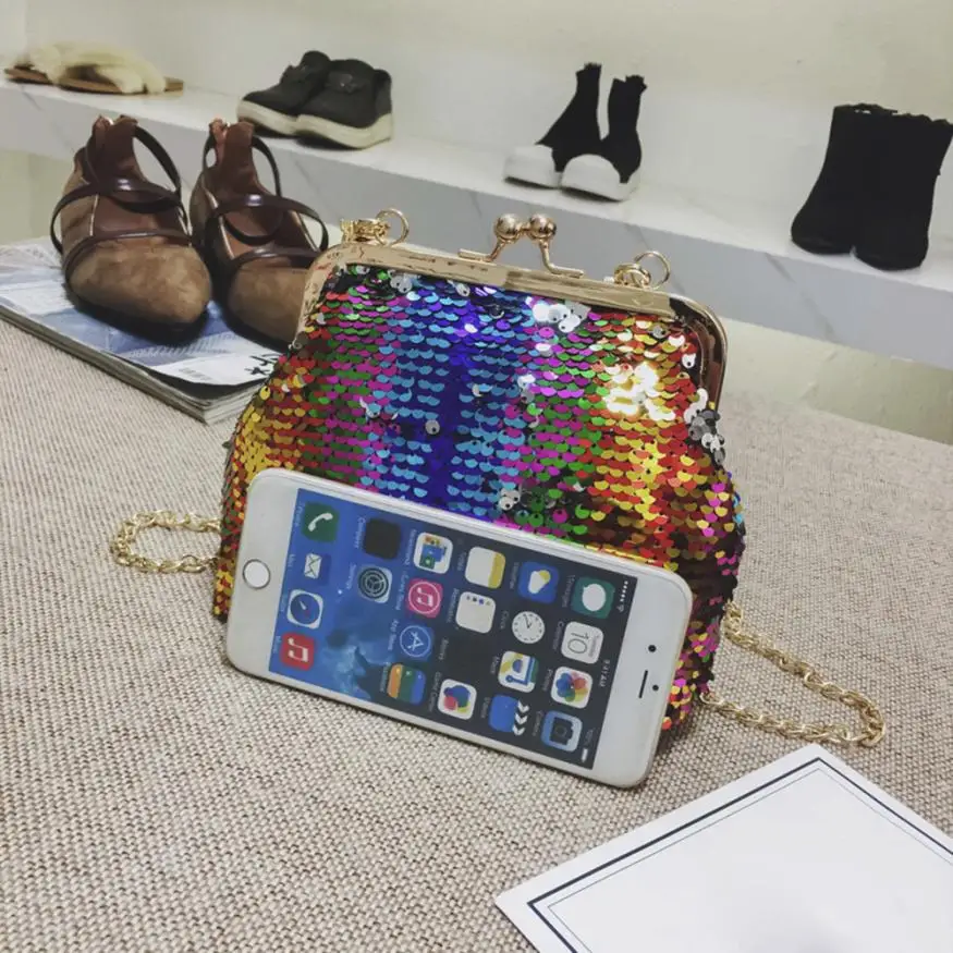 MOLAVE Handbag bag female Solid bags for women hasp Girl Fashion PU Crossbody Bag Female Bling Sequins Shoulder Bags Mar16 | Багаж и сумки