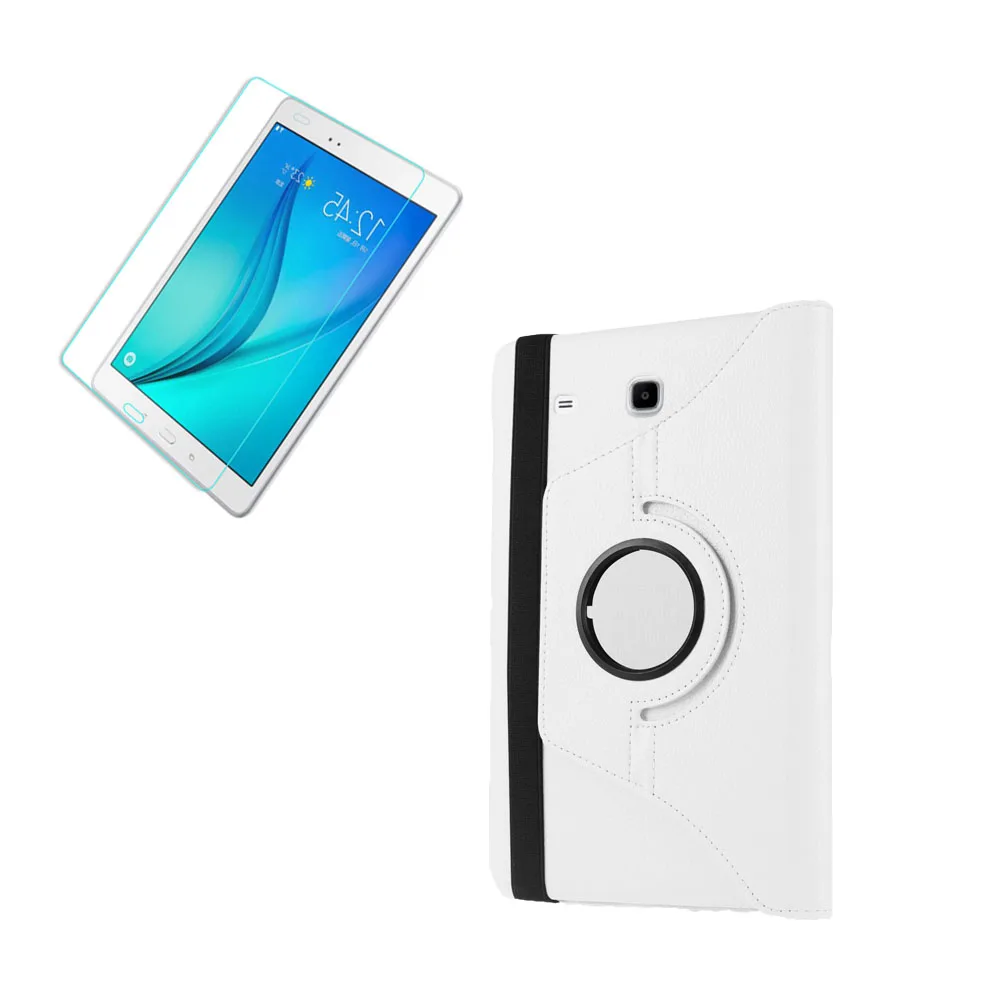Футляр из искусственной кожи чехол для Samsung Galaxy Tab E 9,6 SM-T560 SM-T561 планшеты для Samsung Galaxy Tab E 9,6+ пленка из закаленного стекла - Цвет: ST560RTSPW