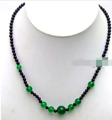 Женщины хороший Jew3115 ПРОДАЖА 4 мм черный круглый Природных агат и 6-12 Зеленый