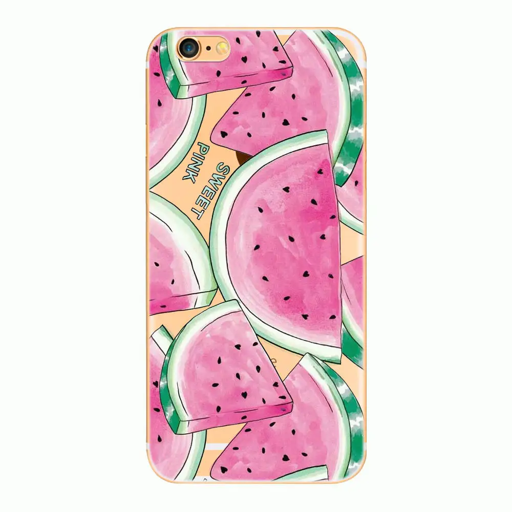 3 Жесткий пластиковый прозрачный чехол для apple iphone 4, 4S, 5, 5S, SE, 5C, 6, 6splus с изображением банана/апельсинов/арбуза/сосны/яблока/клубники - Цвет: 3