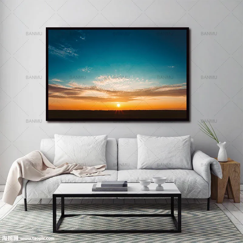 

Wall art picture decoration for living room Landscape sunrise view Canvas Painting morden print 1 Panel no Frame