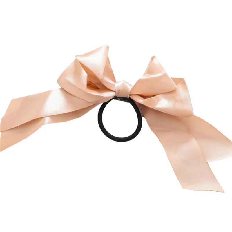 Многоцветная заколка для хвоста атласная лента с бантом резинка волос