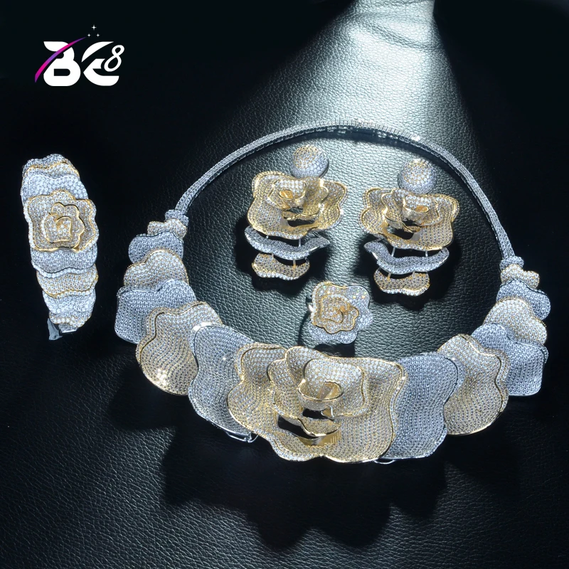 Комплект из колье и серёг с фианитом в комплекте 4 шт. | Украшения аксессуары