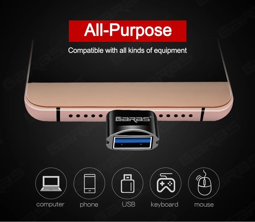 GARAS OTG type-C/usb type C адаптер типа OTG-C конвертер для samsung S8 для MacBook серии usb-type C OTG Micro usb адаптер