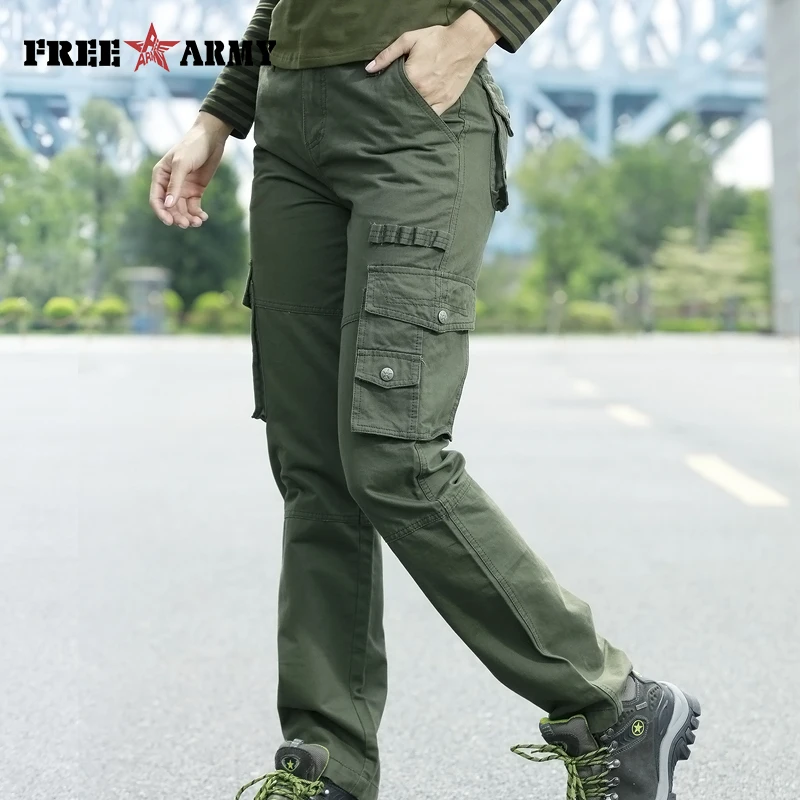 Брендовые военные брюки камуфляж женские со средней талией твил хлопок