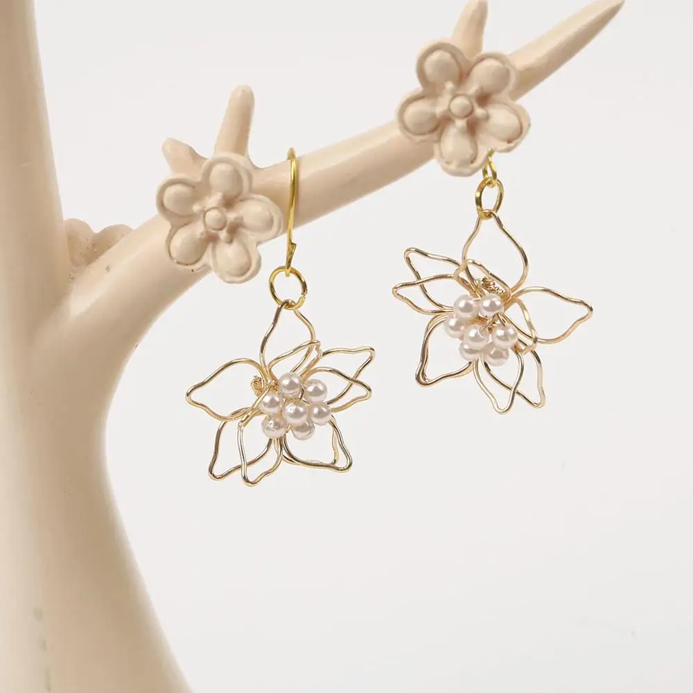 Новые бусины с жемчужинами и ажурным перламутром из золотой проволоки подвески