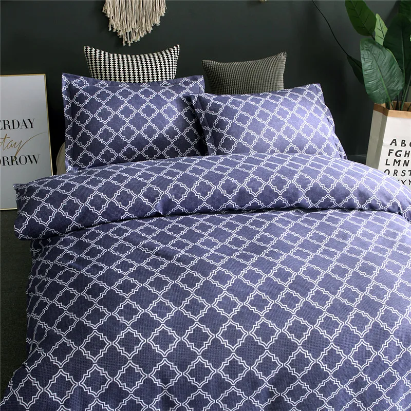 Slowdream Bedding Set Geometry Lattice Comforter Bedspread Duvet Cover Pillow Cases AUDouble King Adult Bed Linen Bedclothes | Дом и сад