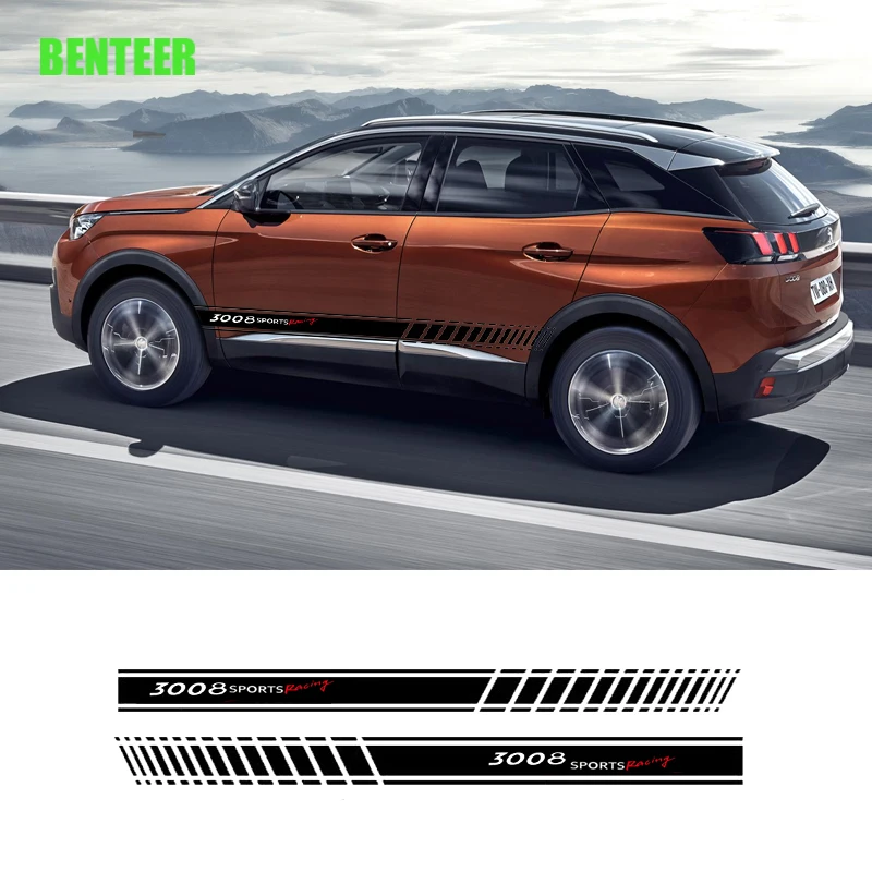 2 шт Автомобильная боковая наклейка для Пежо 2008 3008