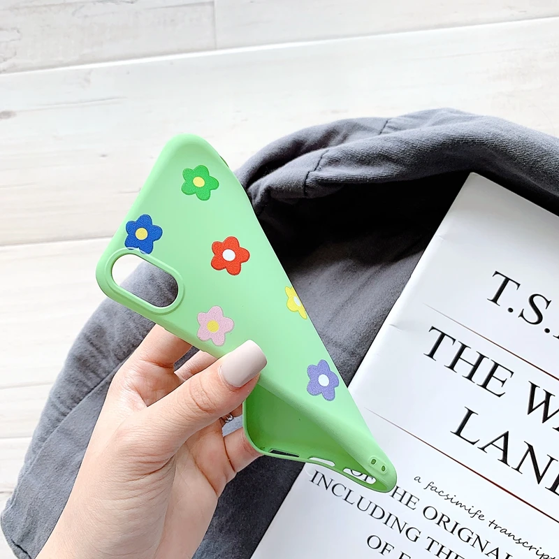 For Samsung Galaxy S10 Plus Case Cute Matcha green Orange Floral Patterned Cover Soft Silicone Matte Cases |