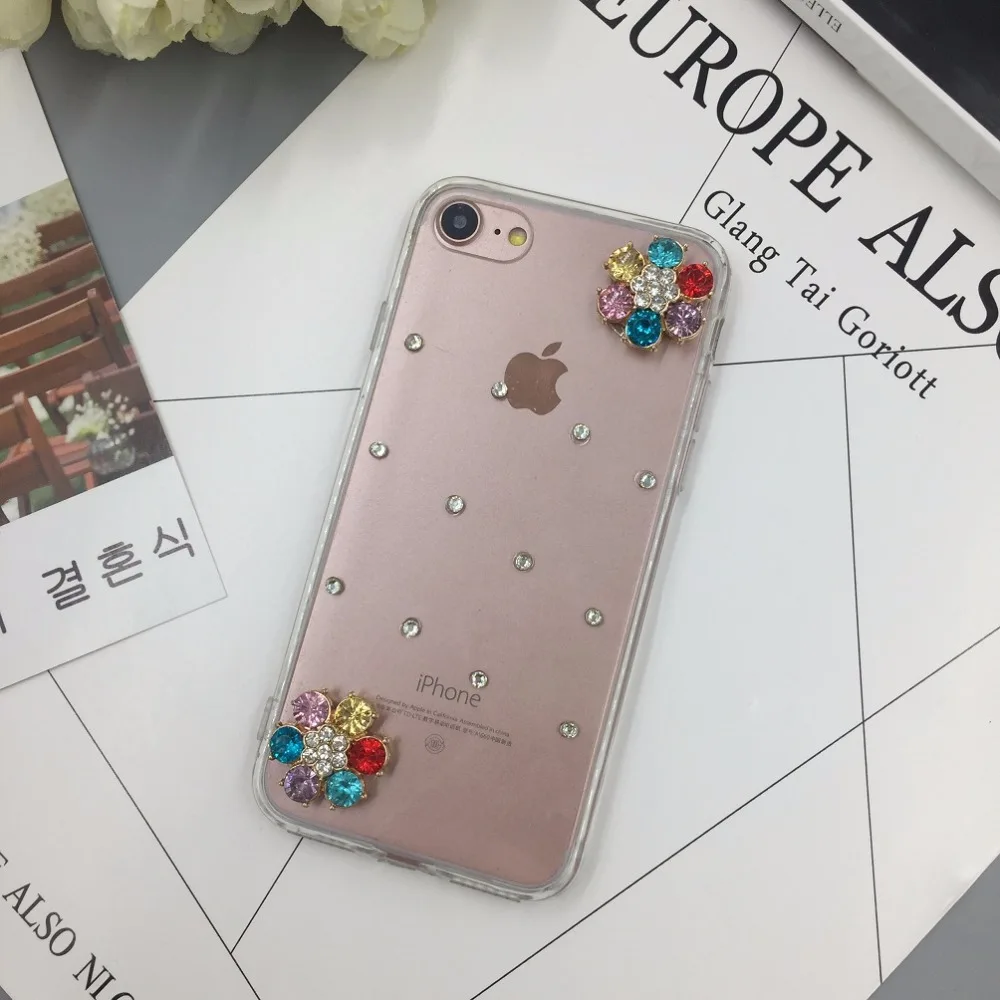 Imcoming горный хрусталь чехол для Huawei Коврики 8 ТПУ Край защитный ручной работы