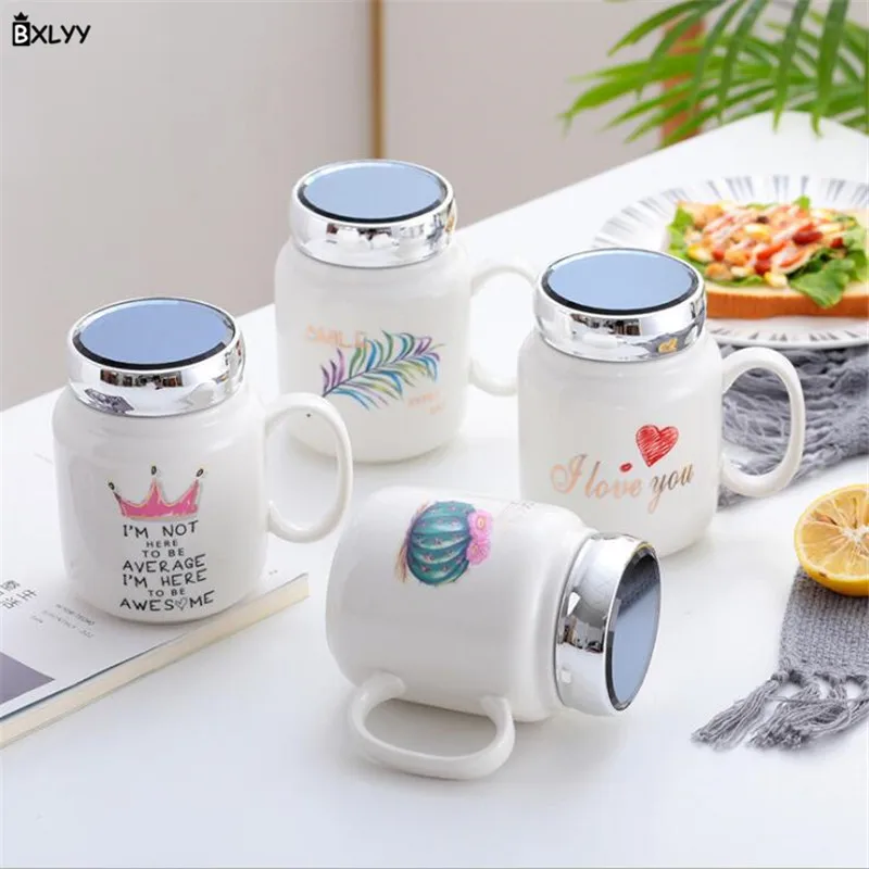 BXLYY2019 новая керамическая большая емкость кружка зеркальная Крышка для