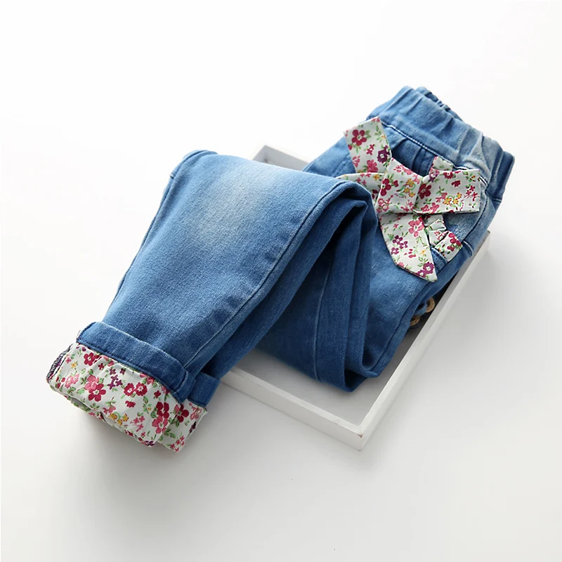 Осень 2017 г. новое поступление для маленьких девочек модные джинсы