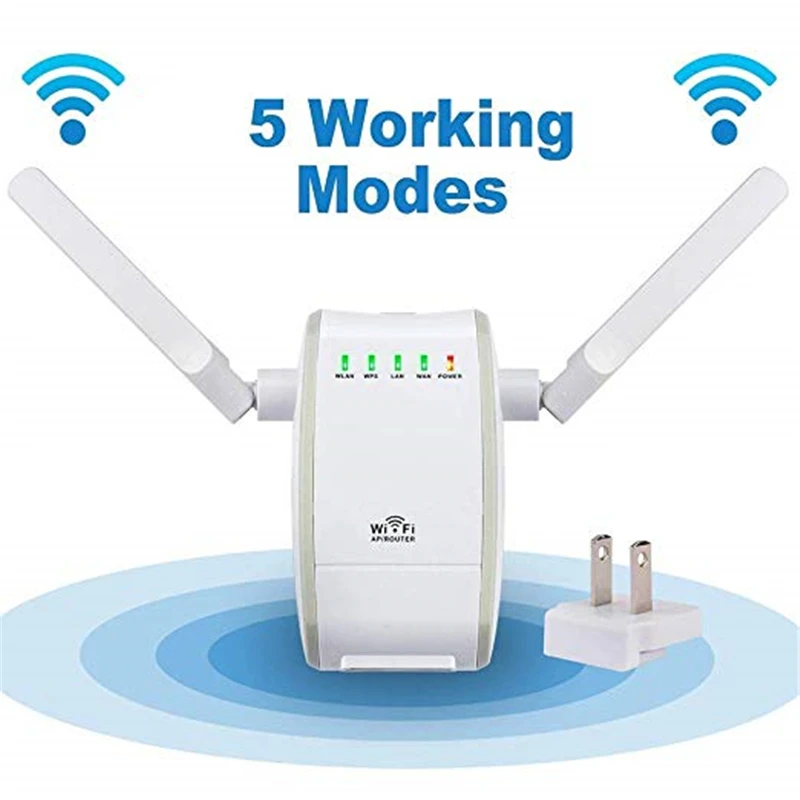 Мини повторитель сигнала Wi Fi 300 Мбит/с 2 антенны RJ45|wireless ap|network wifi repeatermini wireless router |