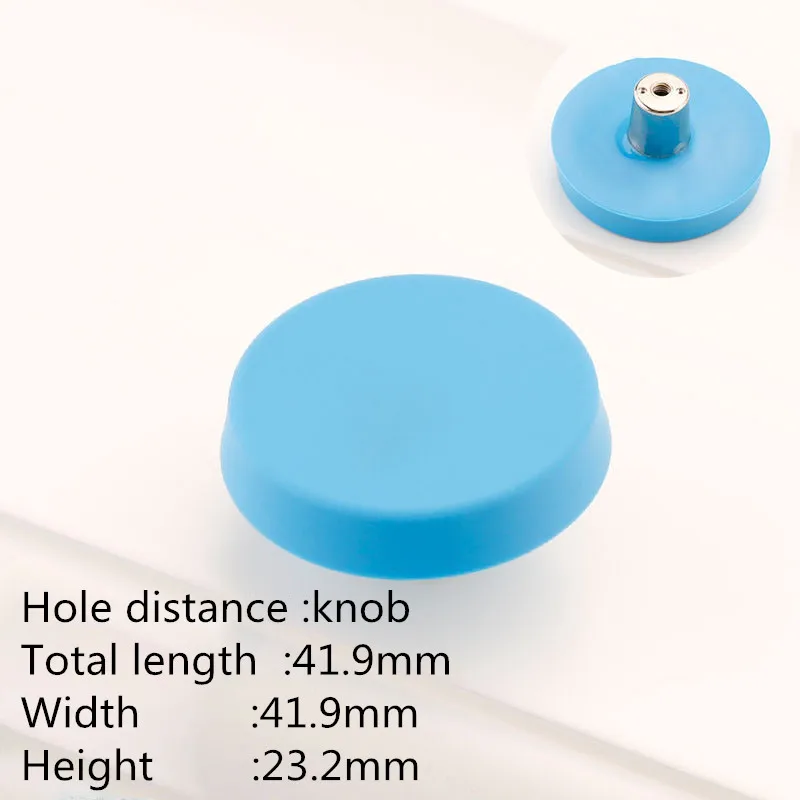 Blue round KK& FING детские резиновые дверные ручки милые синие Сердце Звезда Луна кухонный шкаф ручки и ручки выдвижные ящики Мебельная ручка - Цвет: Blue round