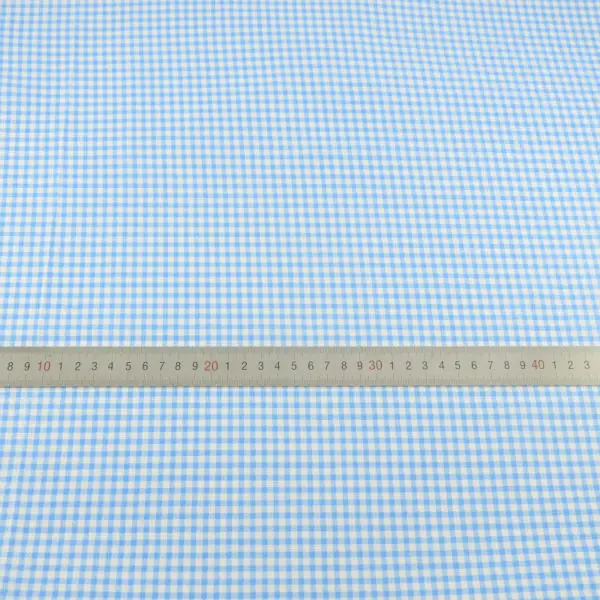 Ткань из 100% хлопка сине белая Лоскутная декоративная ткань в клетку с