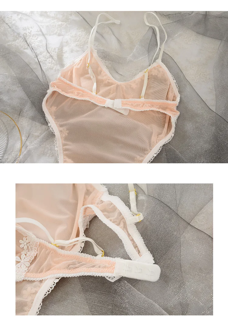 Сексуальный милый женский прозрачный экзотический комплект розового кролика