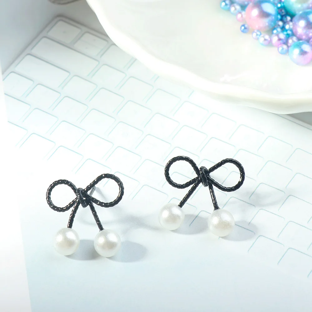 Милые мини серьги гвоздики с имитацией жемчуга в виде бабочки модные креативные