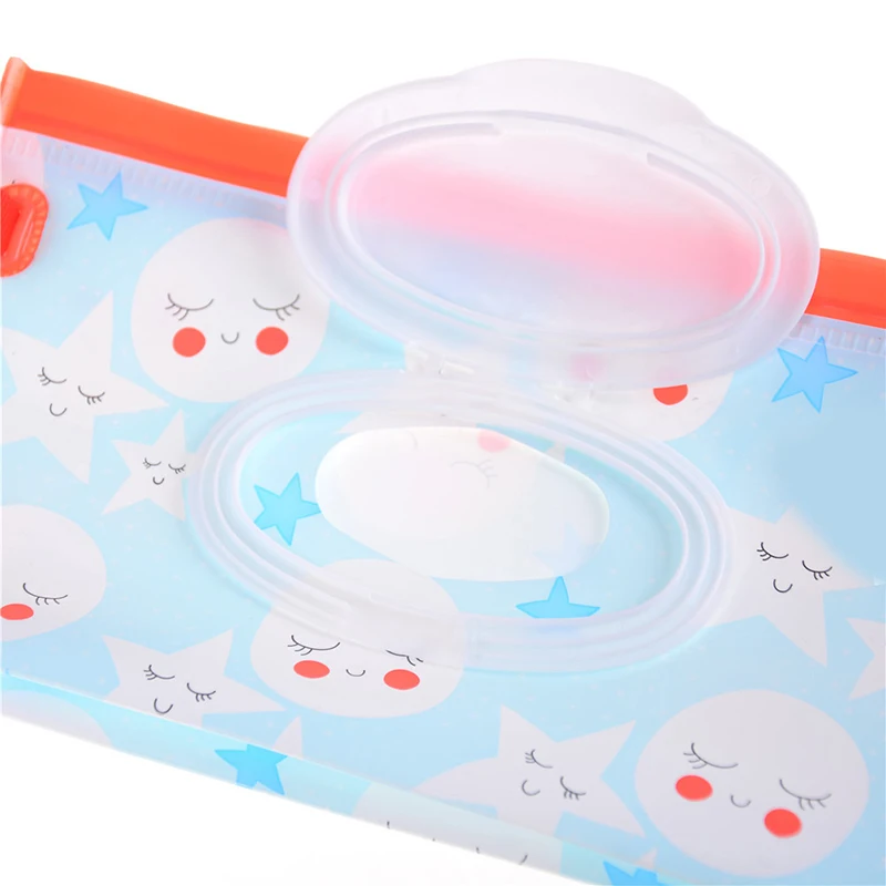 Clamshell Cosmetic Pouch Clutch and Clean Wipes Carrying Case Wet Bag Easy-carry Snap-strap Container | Дом и сад
