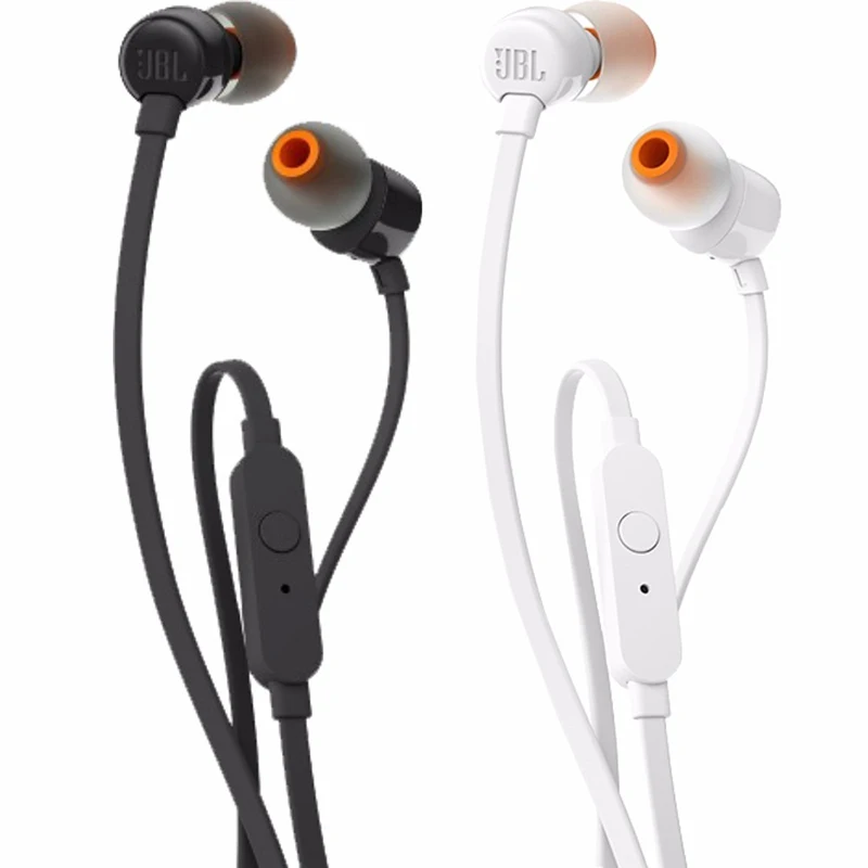 JBL T110 наушники плотно прилегающие к уху, динамический спортивные музыкой чистый Hi-Fi глубокий бас стерео звук гарнитура 1-кнопочный пульт дистанционного управления с микрофоном