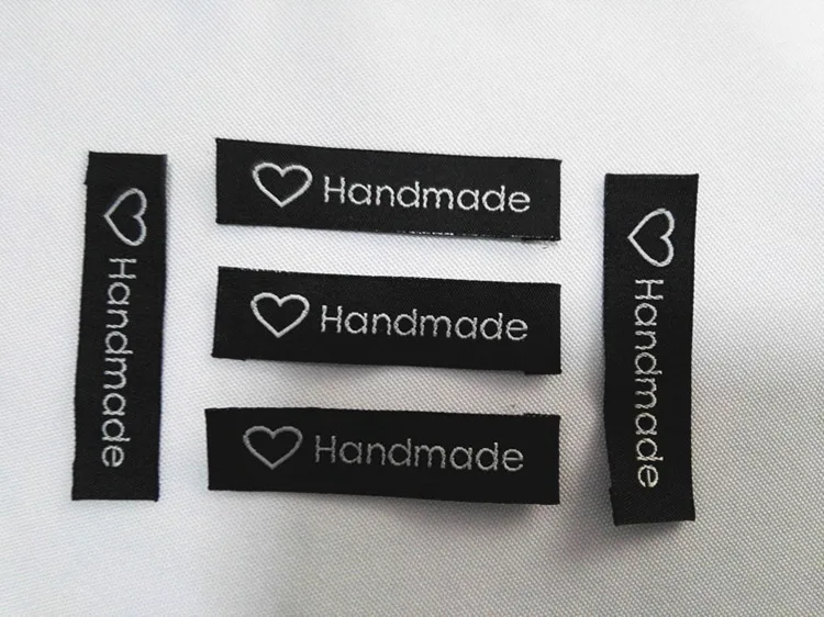 150 шт./лот в наличии этикетки ручной работы с надписью Handmade With Love для одежды черные