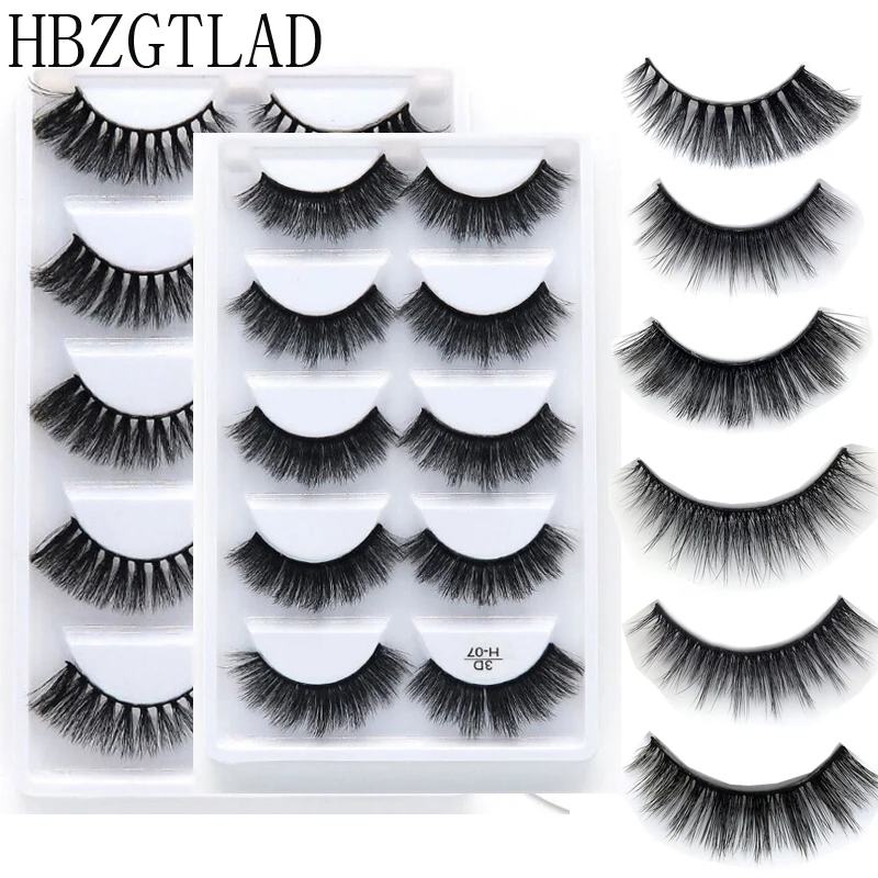 5 пар 3D норковые волосы натуральные перекрещивающиеся накладные ресницы длинные